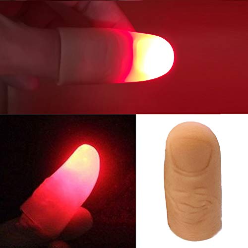 JTMM Luz LED para los Dedos Pulgares (3Packs / 6 PCS) Magic Prop Party Bar Show Realizar Lámpara ROJA ...