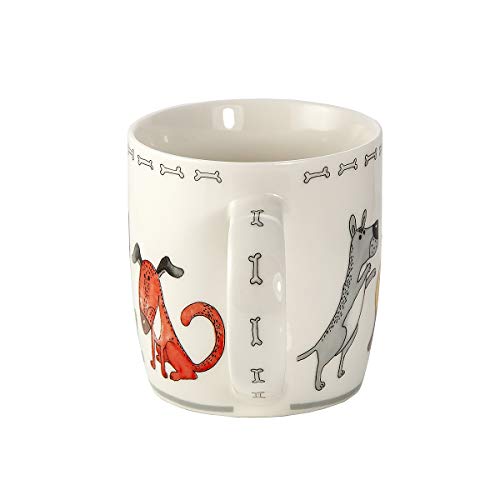 Juego de 2 Tazas Desayuno Originales de Porcelana Fina, Tazas de Café con Diseño de Perros Divertidos, Regalo para Mujer y Hombres Amantes de los Perro