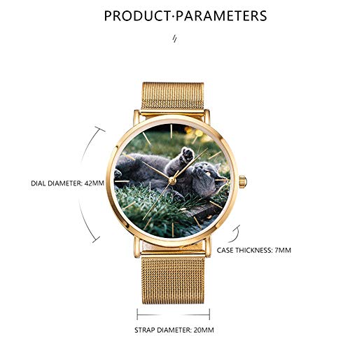 Junmei Reloj fotográfico Personalizado para Hombres, Reloj Grabado Reloj de Pulsera de Acero Inoxidable Personalizado Regalo del día del Padre - Personalizado con su Propia Imagen