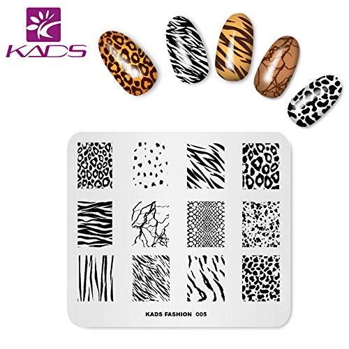 KADS Nail Art Stamping de moda Plantilla Uñas Decoración Pegatinas Imagen de Bricolaje Manicura Estampado Placa Herramientas de la Plantilla (FASHION 005)