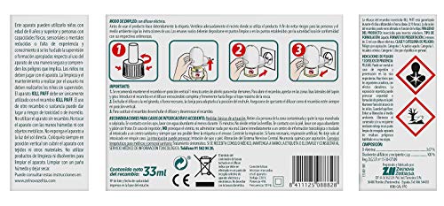 Kill Paff - Insecticida Eléctrico Antimosquitos, Eficaz Contra Mosquito Tigre y Transmisores de Enfermedades Tropicales, Difusor, 90 Noches de Protección (Contenido: 1 difusor + 2 recambios)