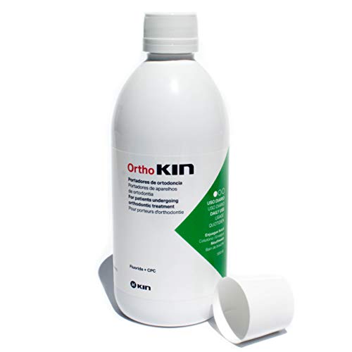 Kin Ortho Enjuague Bucal Para Brackets Ortodoncia ~ Flúor, Vitaminas, Sin Alcohol, 500 mililitros