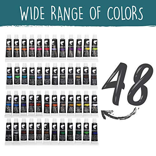 Kit de 48 Tubos de Pintura Acrílica (12mL) - Pinturas Acrilicas Profesional