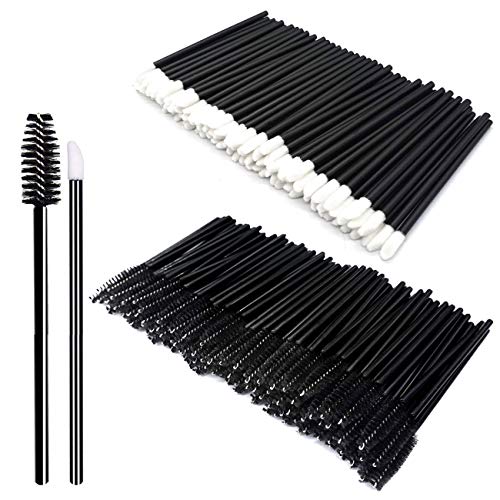 Kits de herramientas de maquillaje de 200 piezas Desechables Pincel para labios Pincel de maquillaje desechable Negro Pinceles de maquillaje diarios