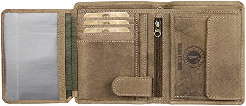 Klondike 1896 Cartera de Piel auténtica Wayne Bear con Cadena, Cartera de Piel, Stone - Limited Edition