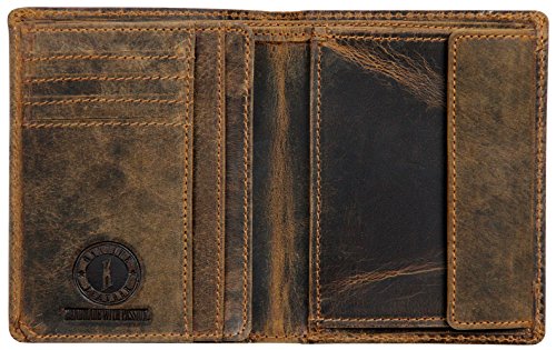 Klondike 1896 'Evan' Carteras Hombre con Monedero, Cartera Hombre Piel en Formato Vertical - Marrón