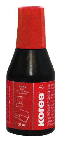 Kores - Tinta para sellos sin aceite (27 ml, 10 unidades), color rojo