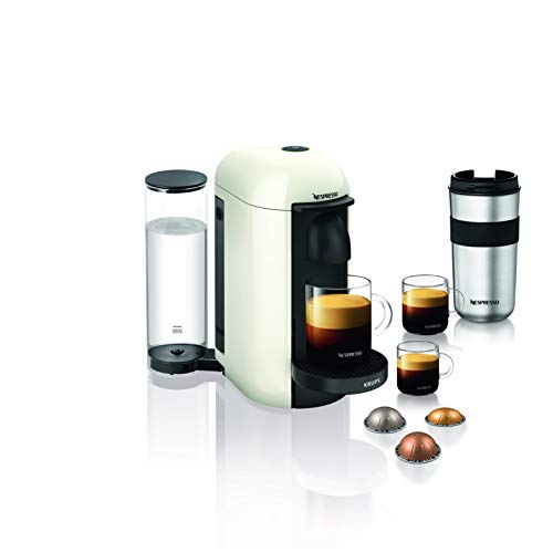 Krups Nespresso Vertuo Plus - Cafetera de cápsulas Depósito de agua de 1,1 l. Blanco