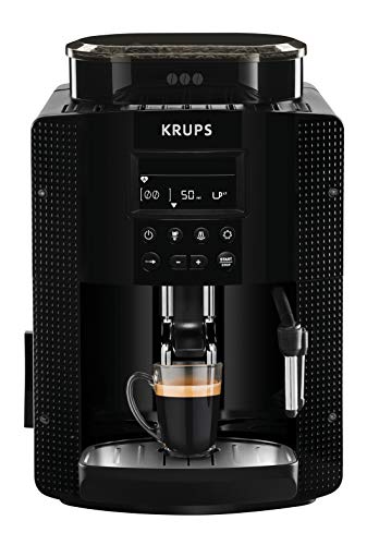 Krups Pisa EA81P0 - Cafetera súper automática, 15 bares, molinillo café cónico de metal, selección de cantidad e intensidad de café, depósito 1.7 L , Función automática vapor, pantalla LCD