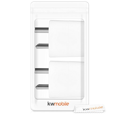 kwmobile 2X Adaptador de Viaje para India Tipo D - Adaptadores de Enchufe schuko - Conector para Nepal Sri Lanka Emiratos Árabes Unidos Eau - Blanco