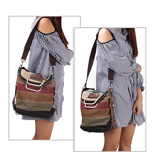 La Desire Mujeres Vintage Mochila Escolar Daypacks damas mochila casual bolso bolsos mochila Para el trabajo escolar vacaciones viajes senderismo camping actividades (Retro)