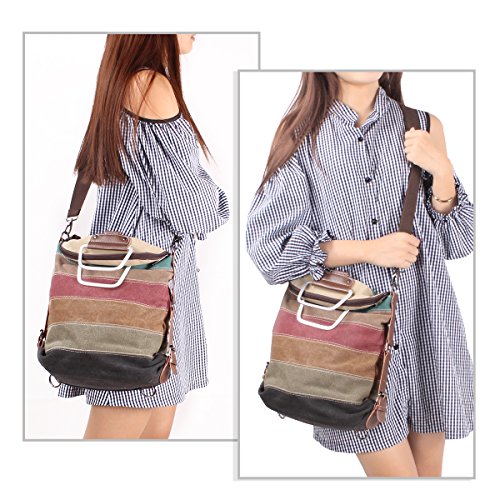 La Desire Mujeres Vintage Mochila Escolar Daypacks damas mochila casual bolso bolsos mochila Para el trabajo escolar vacaciones viajes senderismo camping actividades (Retro)