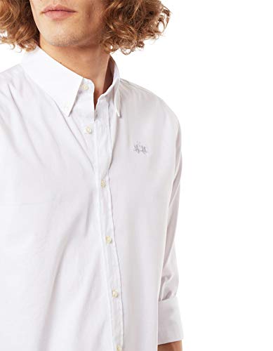 La Martina Leon Camisa Casual, Blanco (Optic White 00001), Medium para Hombre