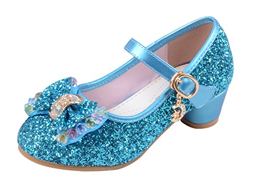 La Vogue Zapatos Zapatilla con Lentejuela Para Niña Princesa Fiesta Azul 32/Longitud Interior 20.5CM