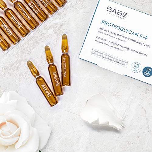 Laboratorios Babé - Ampollas Faciales Proteoglicanos + Argireline (10 Unidades), Hidratación 24 Horas, Rostro Rejuvenecido, Efecto Tensor, Efecto Botox, Efecto Flash, Reestructurante