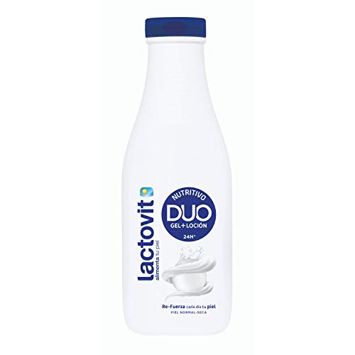 Lactovit - Gel + Loción DUO Nutritivo, con un 50% de Loción Hidratante, para Pieles Normales y Secas - 600 ml