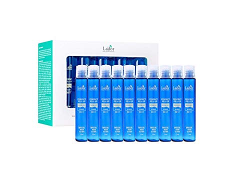 Lador Perfect Hair Fill-Up 10ea Professional Salon Care. Paquete de 10 x 13 ml. Tratamiento del cabello con queratina, proteína, ceramida, colágeno. Para un cabello liso y saludable.