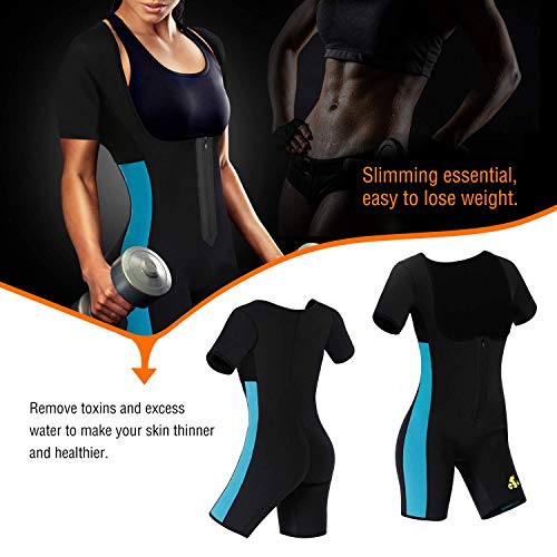 LaLaAreal Faja Reductora Adelgazante Abdomen Mujer Neopreno Body Moldeador para Deport Fiteness (S,Cremallera/Negro)