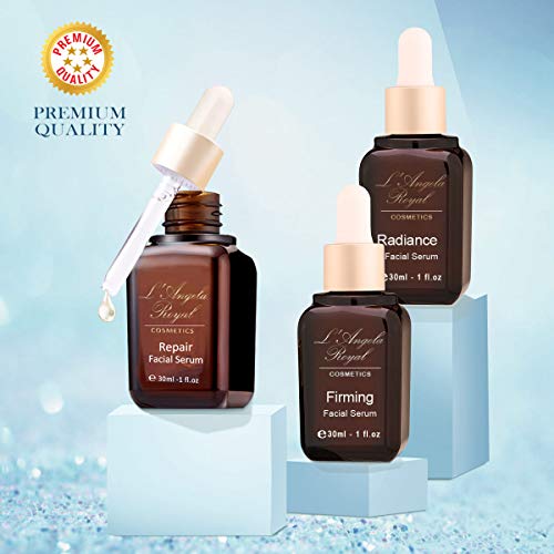 L'Angela Royal SERUM FIRMING, Serum Facial Reafirmante, Ácido Hialurónico, DMAE, Colágeno, Glucógeno Marino, Hidratación, Tratameiento Facial, Para Rostro, Cuello y Escote, 30ml