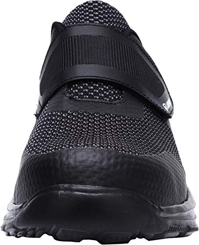 LARNMERN Zapatos de Seguridad Hombres LM180121 SBP Zapatillas de Trabajo con Punta de Acero Ultra Liviano Reflectivo Transpirable(42 EU,Triple Negro)