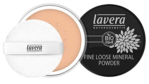 lavera Fine Loose Mineral Powder -Honey 03- Polvo mineral ∙ Fino y ligero ∙ Esteras naturales ∙ Vegan ✔ Cosmética Natural ✔ Bio ✔ Maquillaje Organico 100% Certificado (8 gr)