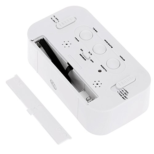 LED Digital Alarma despertador,Anself Reloj Repeticion activada por luz Snooze Sensor de luz Tiempo Fecha Temperatura (Blanco puro)