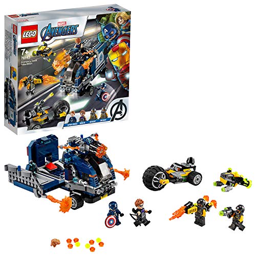 LEGO Super Heroes - Vengadores: Derribo del Camión, Set de Construcción de Aventuras de Superhéroes, Incluye Minifiguras de Capitán América y Ojo de Halcón (76143)