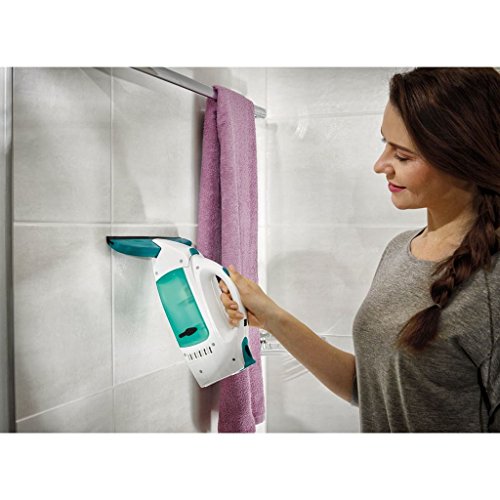 Leifheit Set aspirador limpiacristales Dry & Clean para una limpieza 360 grados sin marcas, aspiradora vertical con 35 minutos de autonomía