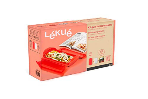 Lékué - Kit Estuche de vapor 1,2 personas + libro de recetas, 650 ml, Silicona