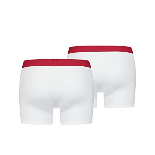 Levi's Levis Men Solid Basic Boxer 2P, Blanco (White/White 317), Medium (Pack de 2) para Hombre