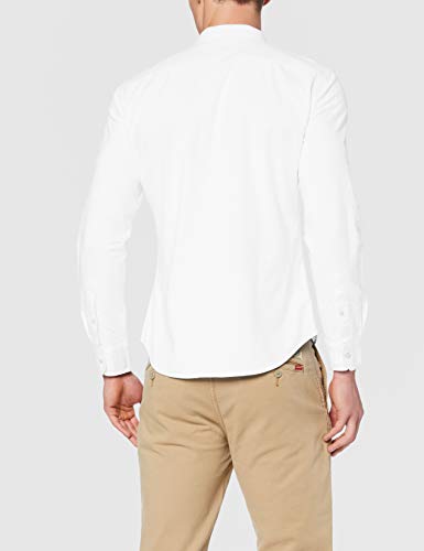 Levi's LS Battery Hm Shirt Slim Camisa, Blanco (White 0002), Large para Hombre