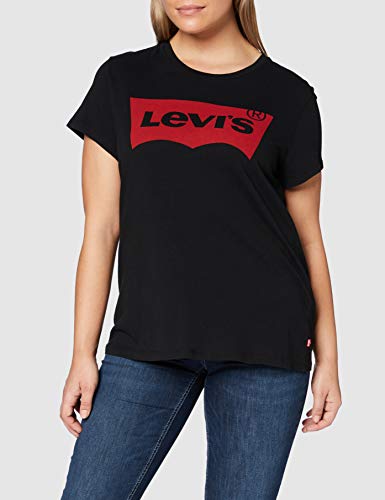 Levi's The Perfect Tee, Camiseta para Mujer, Negro (Large Batwing Black 201), Small