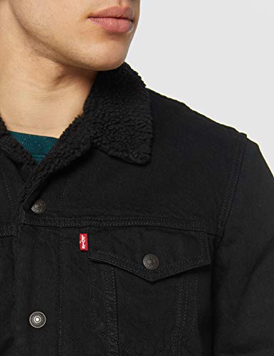 Levi's Type 3 Chaqueta Vaquera, Negro (Berk Sherpa Trucker 0100), Large para Hombre