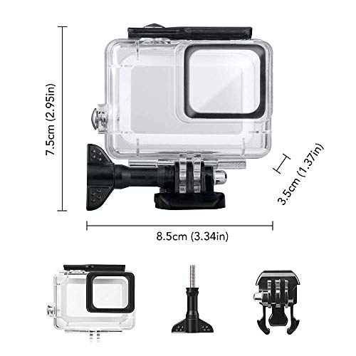 Linghuang Carcasa Impermeable para GoPro Hero 7 Silver/White, la Funda Protectora Incluye Soporte y Tornillo para la cámara de acción (Incompatible con GoPro Hero 7 Black)