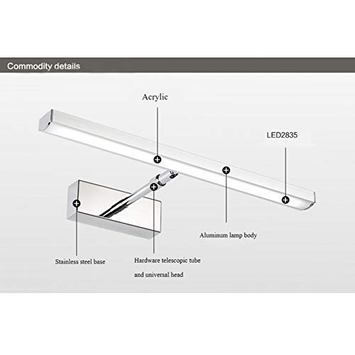 LNHYX Lámpara de pared led moderna 7W   Lámpara de pared Led de pared Montada Impermeable Blanco Blanco cálido Luz de Espejo Led para baño