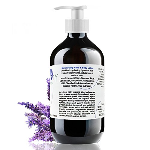 Loción Corporal Hidratante de lavanda Orgánica 250 ml BIO Leche corporal de lujo Cuidado básico calmante para pieles muy secas Cuidado corporal con Aceite esencial de Lavanda