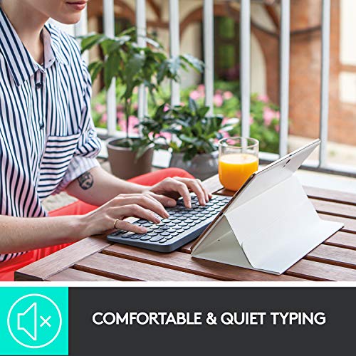 Logitech K380 Teclado Inalámbrico Multi-Dispositivos para Windows, Apple iOS, Android, Bluetooth, Diseño Compacto, PC/Mac/Portátil/Smartphone/Tablet/Apple TV, Disposición QWERTY Reino Unido, Negro