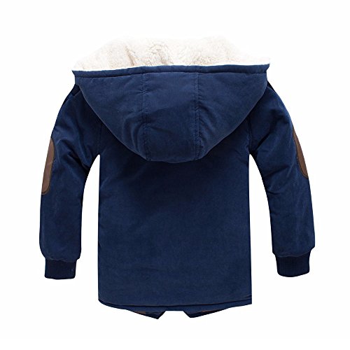 Logobeing Abrigo Niños 3-9 Años, Bebé Niño Chaquetas de Niños Chicos con Capucha y Prendas de Vestir Exteriores de Piel Chaqueta de Invierno CáLido Ropa Abrigo (5-7Años, Armada)