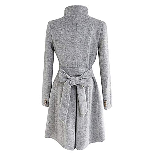 Logobeing Chaqueta Abrigo Mujer Invierno Talla Grande Suéter Abrigo Largo para Mujer Otoño Bolsillo Blusas Manga Larga Estampado Leopardo Moda (L, Gris)