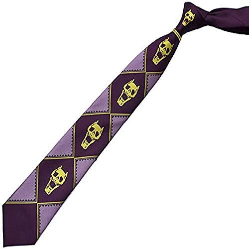 Lonme Corbatas Neckties JoJo's Bizarre Adventure KILLER QUEEN Kira Yoshikage Skull Neck Tie Cosplay Costumes (PURPLE)