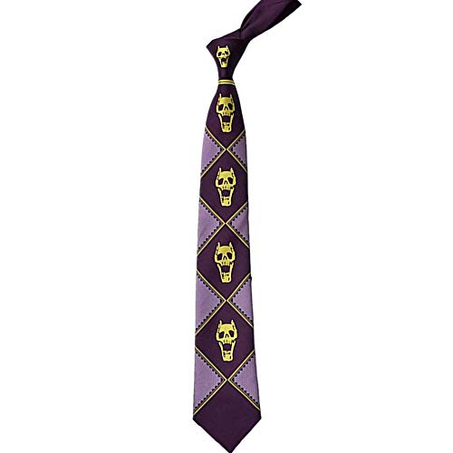 Lonme Corbatas Neckties JoJo's Bizarre Adventure KILLER QUEEN Kira Yoshikage Skull Neck Tie Cosplay Costumes (PURPLE)