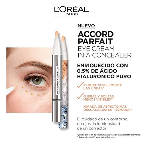 L'Oréal París Accord corrector Parfait Eye Cream in a Concealer tono claro 1-2D Ivory-Beige