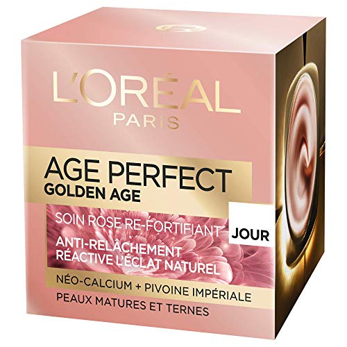 L'Oréal Paris - Age Perfect - Golden Age - Soin Jour Rose Re-Fortifiant - Anti-Relâchement & Eclat - Peaux Matures et Ternes - 50 mL