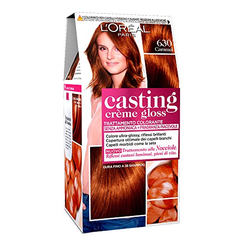 L'Oréal Paris Casting Creme Gloss, tratamiento colorante para el cabello, sin amoniaco para una fragancia agradable. Caramel 630