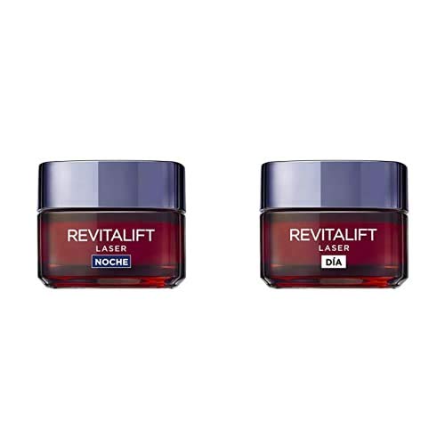 L'Oreal Paris Dermo Expertise - Revitalift Láser Rutina, Crema día intensiva anti-edad + Crema de noche, 50 ml/unidad