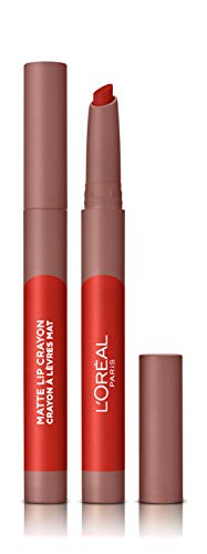 L'Oreal Paris Make-up Designer - Pintalabios Matte Crayón 110 Caramel Rebel permanente, rojo - 22 ml