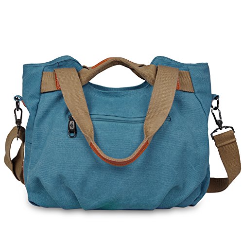 LOSMILE mujer lona Bolso de mano Bolso de bandolera Bolsa de hombro Bolsa de cuerpo cruzada Bolso de mano Bolsa de ocio (Azul)