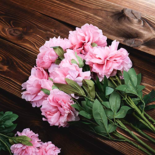 Love Bloom Artificiales Tallo Largo para Decoración de Bodas, Fiesta, Hogar y Oficina (Flores de peonía Rosa)