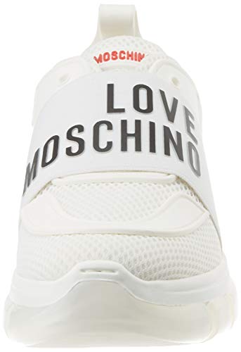 Love Moschino Ja1514, Zapatillas de Gimnasia para Mujer, Blanco (Bianco 100), 40 EU