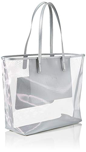 Love Moschino Jc4245pp0a, Bolso tipo tote para Mujer, Plateado (Silver Fabric), 48x32x12 Centimeters (W x H x L)